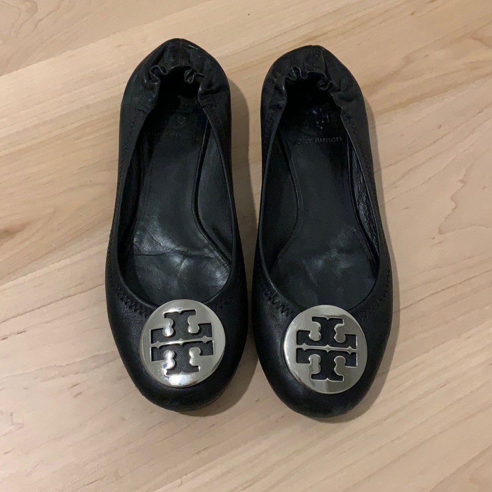 Tory Burch Black Leather Ballet Flats size 7